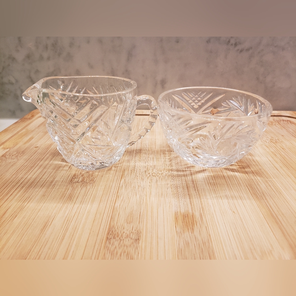 Antique Crystal Milk and Creamer cups made in Yogoslavia
